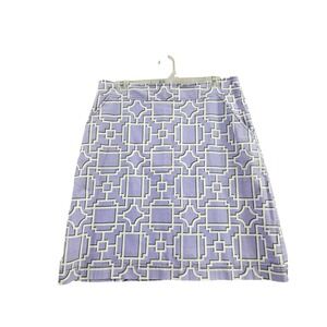 Sixth Alice Skirt Women 12 Purple Geometric 100% Cotton A-Line Mini Pockets USA